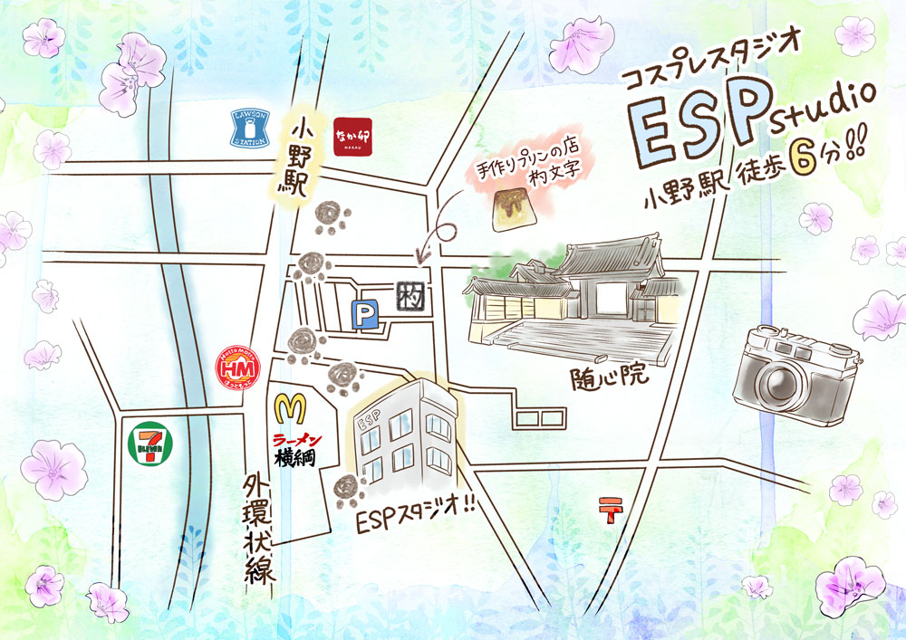 スタジオまでのイラストマップを作成しました 京都 コト空間esp